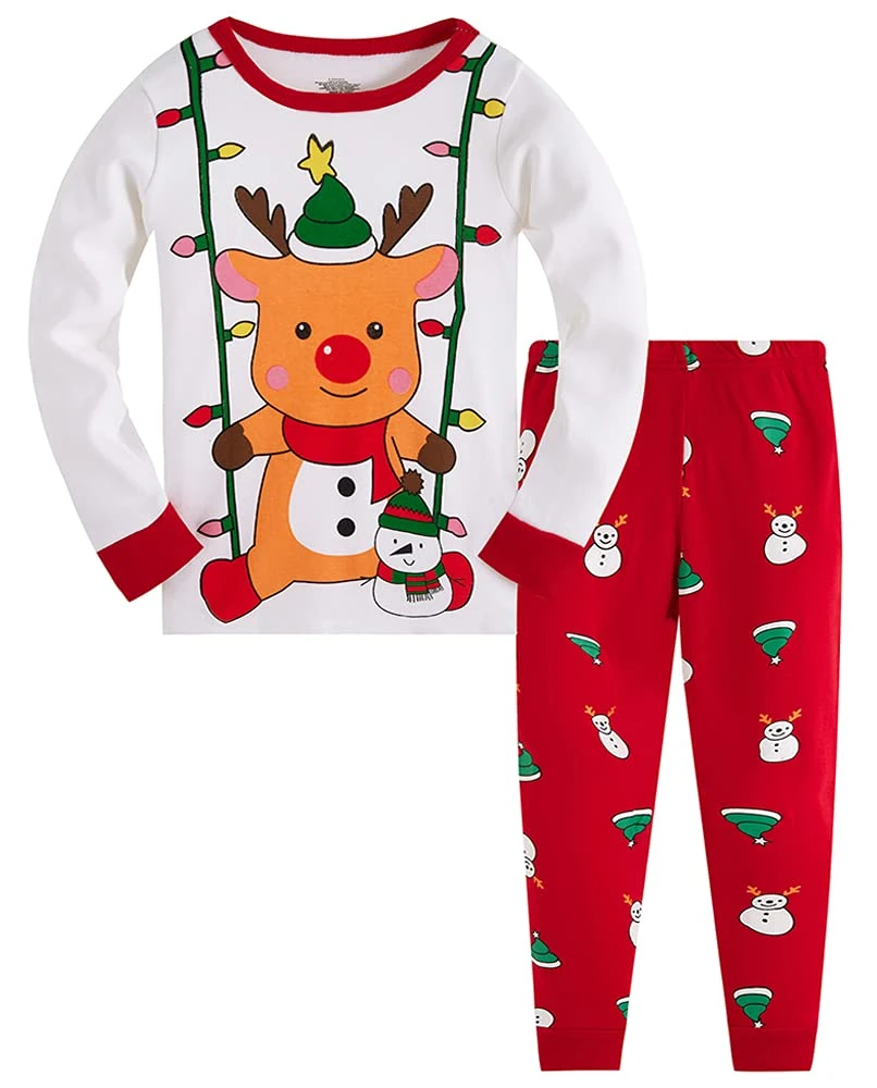 TEDD Christmas Pjs Kids Pyjamas Set for Boys Pajamas Cotton Toddler Baby Clothes Girls Nightwear Fun Santa Claus Sleepwear Unisex Long Sleeve 2 Piece Nightwear Outfit 9-10 Years