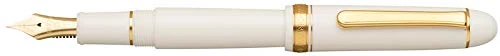 PLATINUM Japanese Fountain Pen #3776 Century Gold Trim Chenonceau White SF/White/0.30-036 mm/Handmade/14K Gold Nib with Gift Box/Fountain Pen (PNB15000-2SF)
