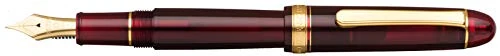 PLATINUM Japanese Fountain Pen #3776 Century Gold Trim Bourgogne F/Red/0.28-0.34 mm/Handmade/14K Gold Nib with Gift Box/Fountain Pen,PNB15000-71F