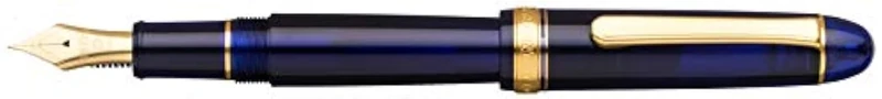 PLATINUM #3776 Century Gold Trim Chartres Blue M/Blue/0.34-0.44 mm/Handmade/14K Gold Nib/with Gift Box/Fountain Pen PNB15000-51M