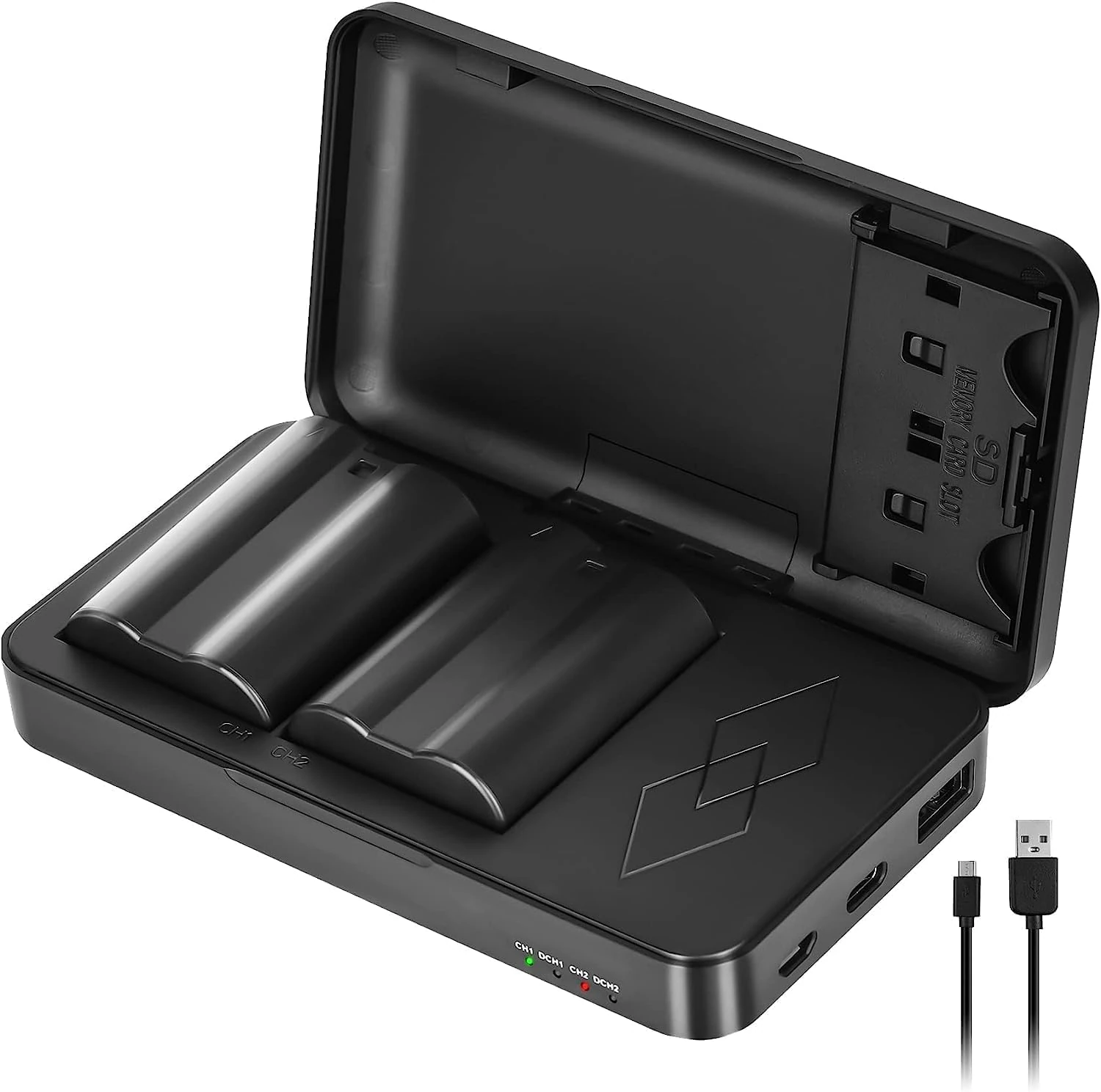 JYJZPB EN-EL15C Battery and Dual Charger Case, for Nikon Z8 Z7 Z7ii Z6 Z6ii Z6iii Z5 D7500 D7200 D7100 D7000 D850 D810 D800 D800E D710E D780 D750 D610 D600 D500 Camera (2 Pack*2280mAh)