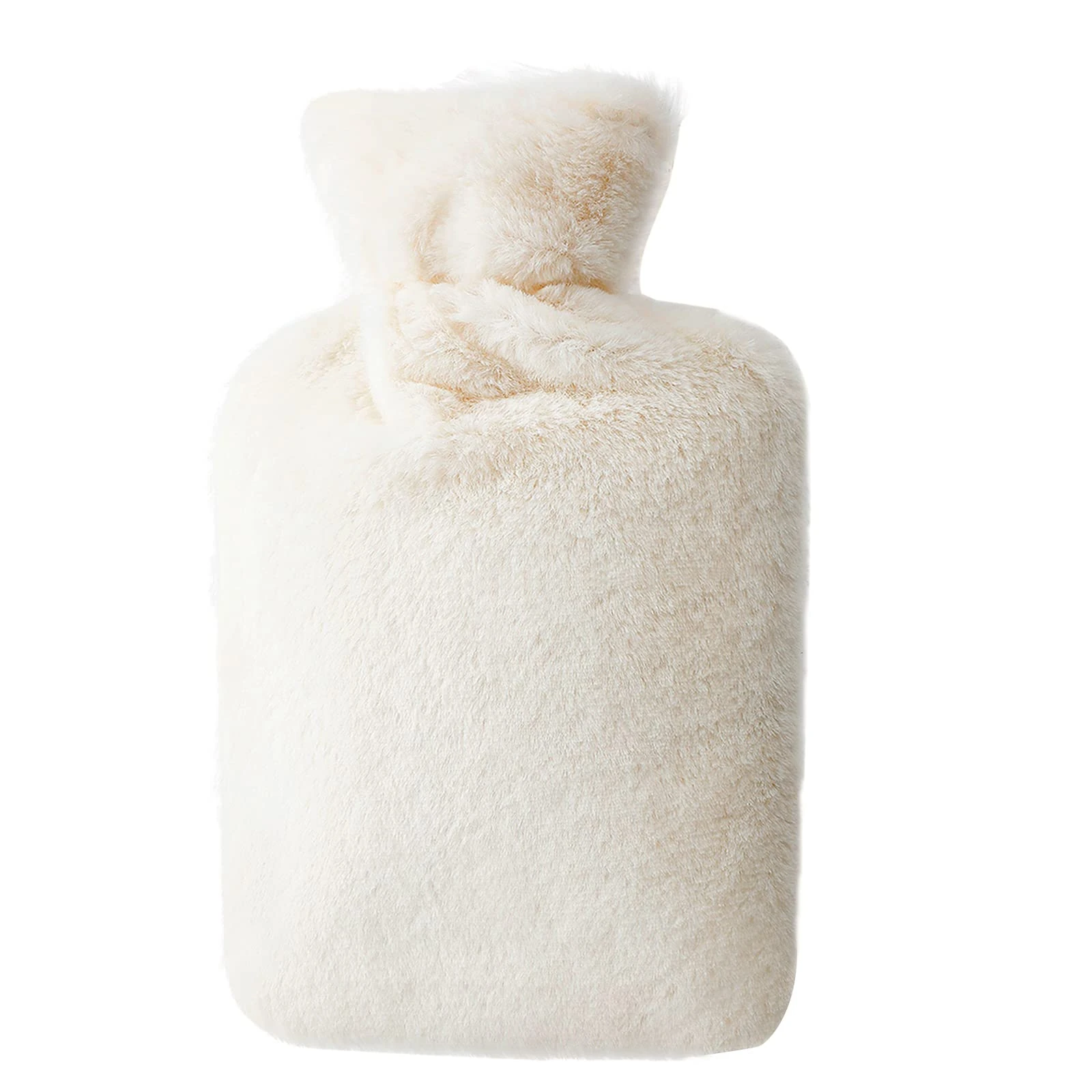 URBZUE Hot Water Bottle with Fleece Cover, 2L Bag for Cold & Hot Therapy, Fluffy for Back Neck Pain Relief for Adult Kids