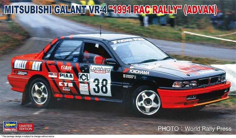 Hasegawa HA20546 1:24 Mitsubishi Galant VR-4-1991 Rac Rally-Advan Model Kit, Grey