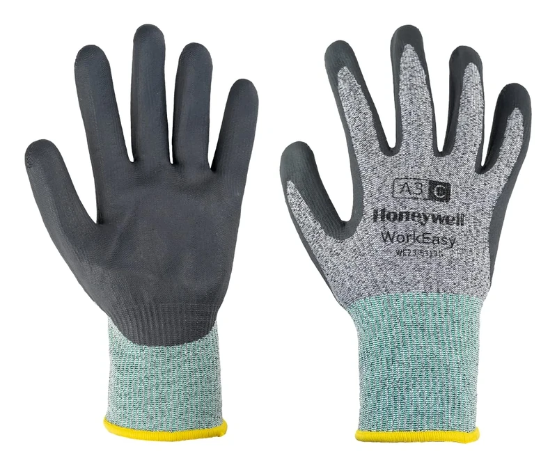Honeywell WE23-5313G WorkEasy Cut Protective Gloves Cut Level A3/C, Lightweight HPPE/Glass Fiber Knit, Dark Grey Microfoam Nitrile Coating, Size 9/L (Pack of 10 Pairs)