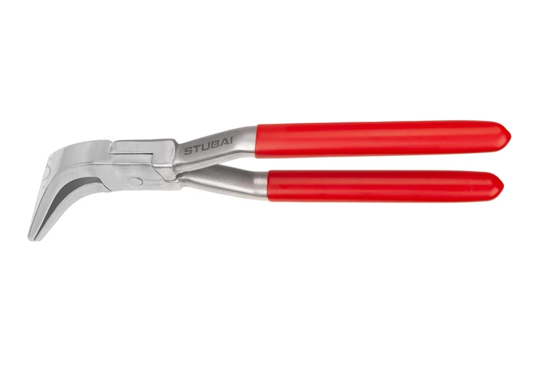 STUBAI Aluminium Folding Pliers 45° Bent, 60 mm Span, Feather-Light Sheet Metal Processing Pliers Made of Aluminium, Rust-Proof and Ergonomic, 260 mm Length, only 280 g Weight, for Plumbers and