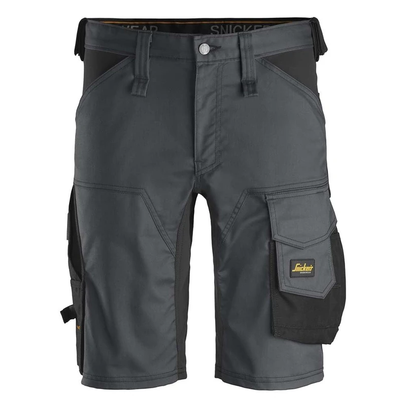 Snickers Workwear AllroundWork Stretch Shorts Grey Steel-Black Size 54, Not Applicable