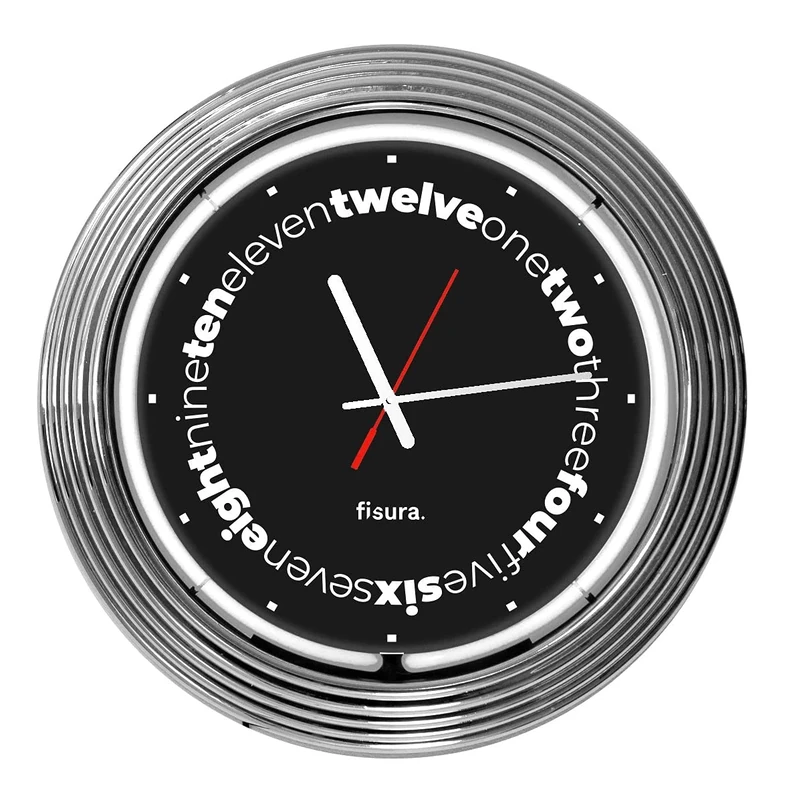 FISURA Wall Clock, Metal, Black, Standard Size