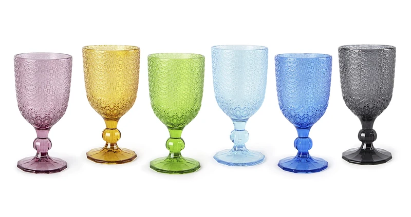 Excelsa Ice Set of 6 Coloured Glass Paste, 300 ml