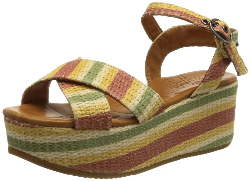 Shabbies Amsterdam Women's SHS1098 Sandal, Stripe Cherry, 5.5 UK