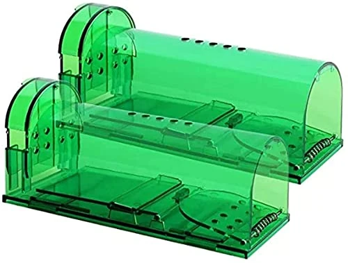 B-Free Humane Mouse Traps for Indoors &Outdoors. Live Catch & Release. Pets & Children Friendly. Washable, Reusable Rodent Mice Trap., Green