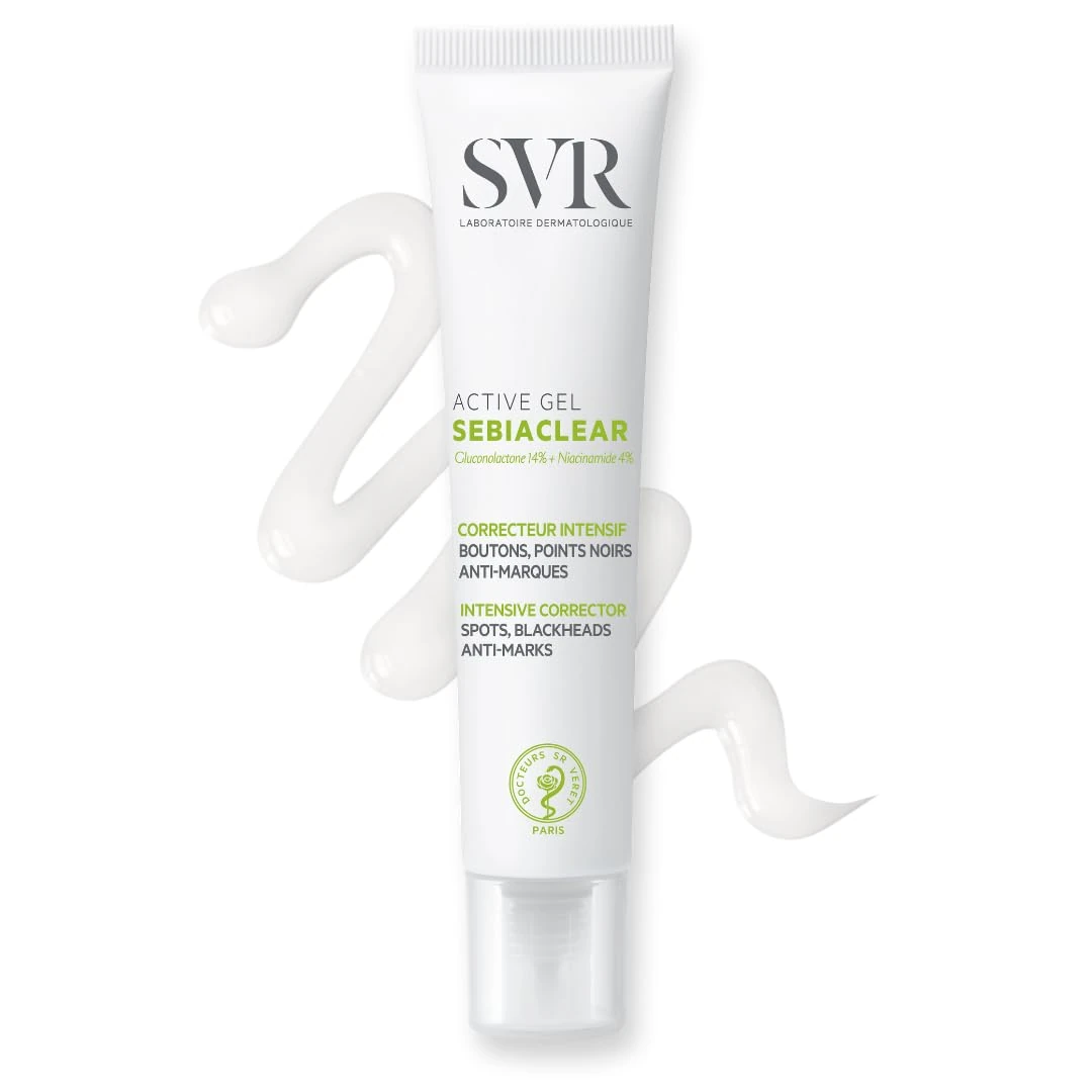 SVR SEBIACLEAR Active - Anti-Blemish Face Gel-Cream for Acne-Prone, Oily, Combination Skin, Intensive Corrector for Whiteheads, Blackheads and Redness, 40ml