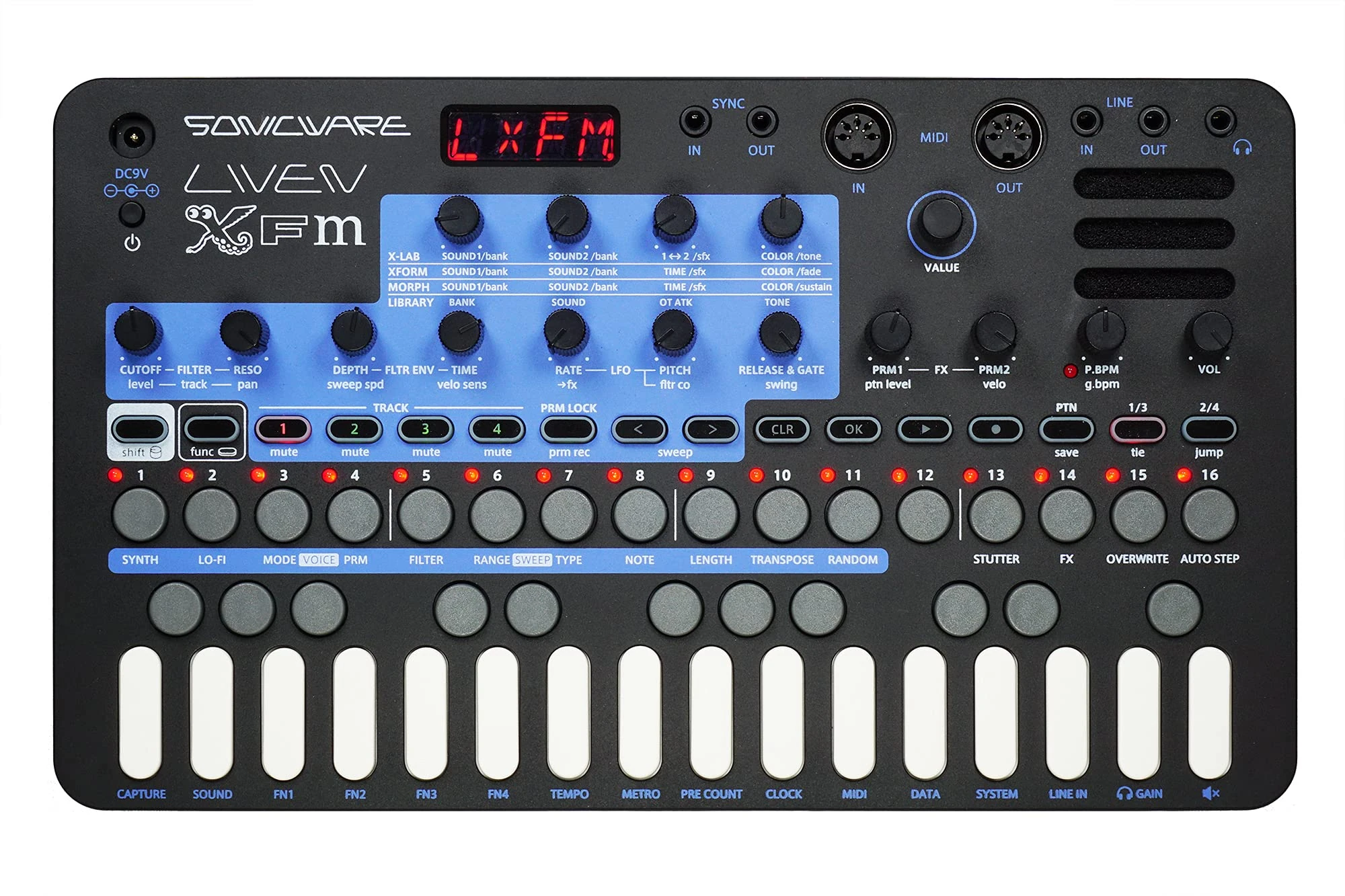 Sonicware Liven XFM [FM Synthesizer Groove Box] 3 new FM engines with 4-track sequencer