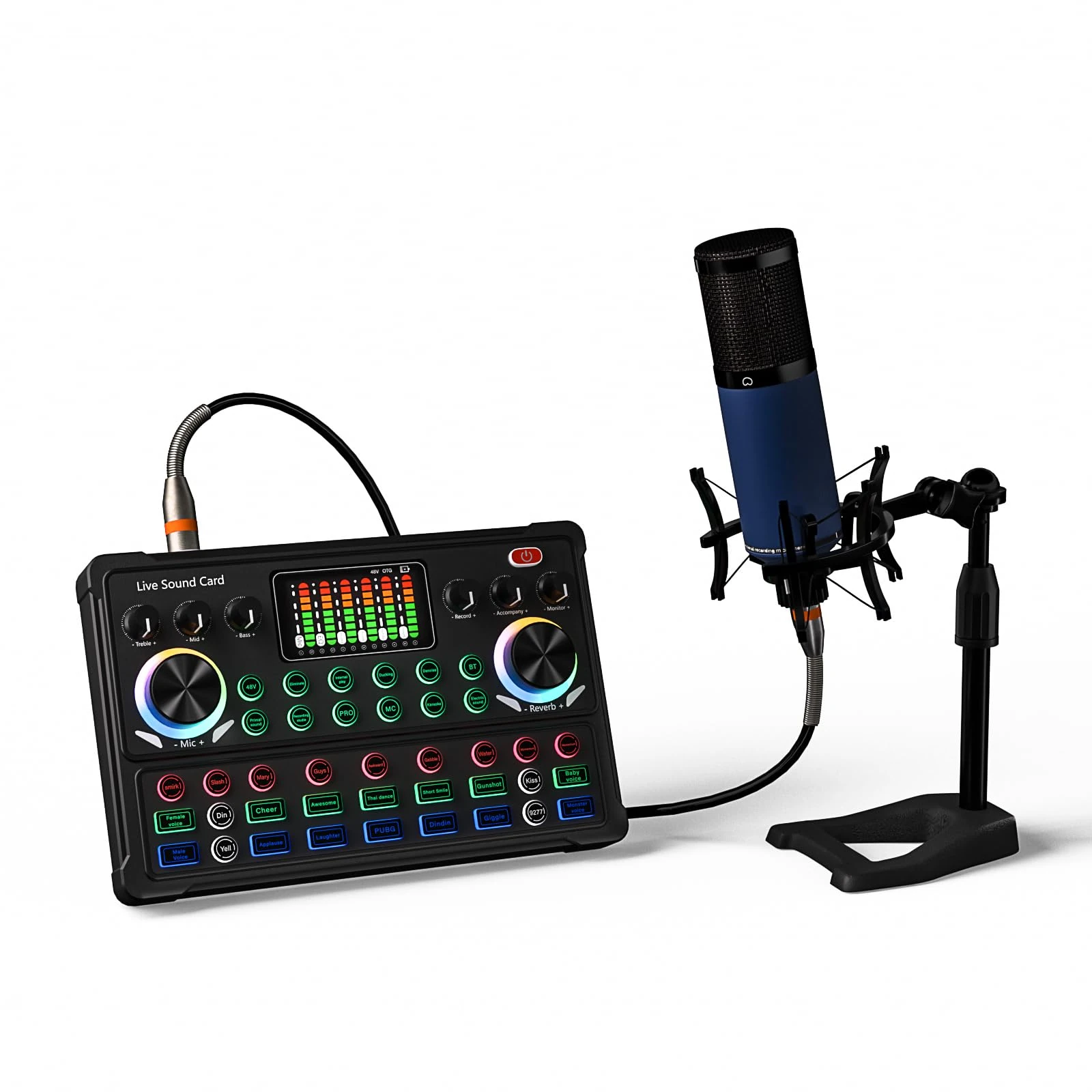RUBEHOOW Gaming Audio Mixer for Streaming, PC Audio Interface, DJ Mixer with Microphone Interface, Volume Fader, Individual Channel Design, Customized Sound for Podcast, Recording, Vocal-SC3