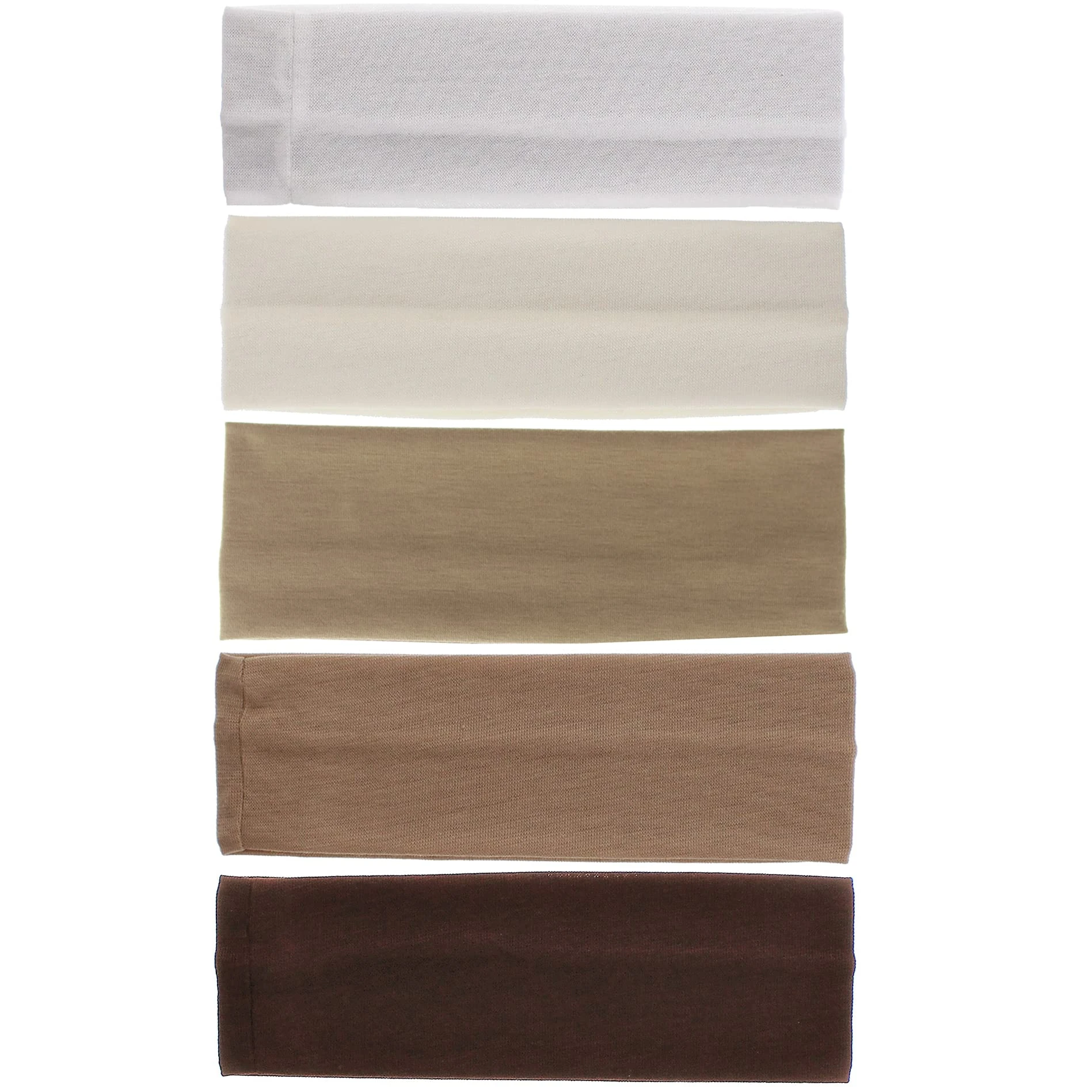 Set of 5 Elasticated Lycra Fabric 7cm Kylie Headbands - Assorted Colours