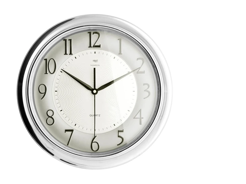 H&H Wall clock thompson round cm 37 silver color. watches - Image 1