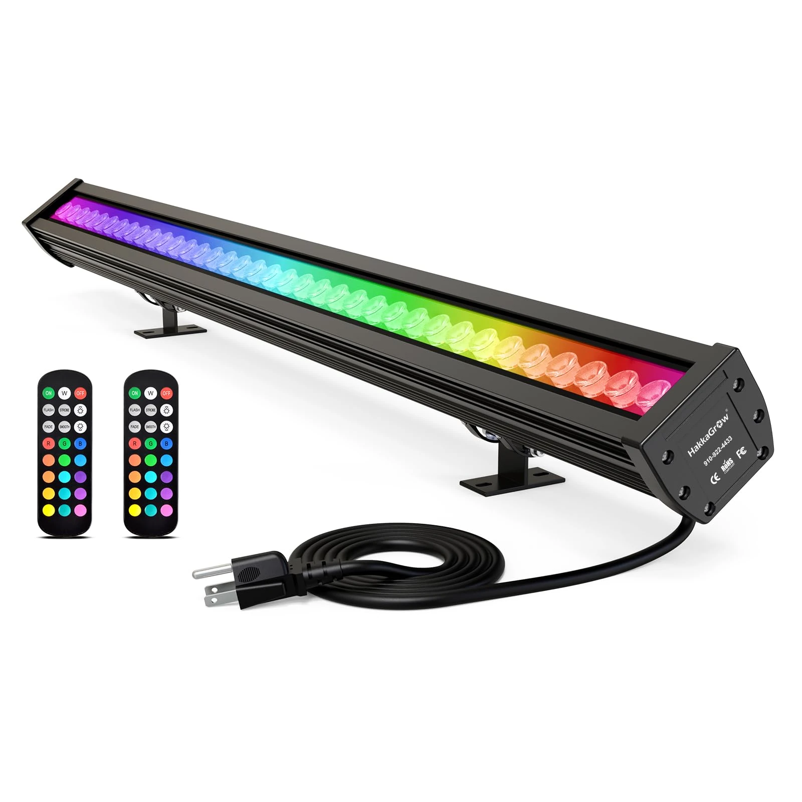 AONELAS 144W LED Wall Washer Light with RF Remote, 40" RGBW Color Changing Linear Wall Wash Light Bar, Waterproof Landscape LED Spotlights for Outdoor Indoor Lighting Projects, AC120V