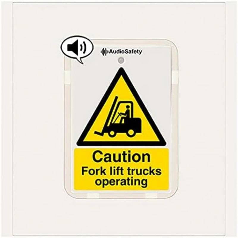 Fork Lift Trucks Operating - Talking Safety Sign - 225x336mm - 1mm Rigid Plastic