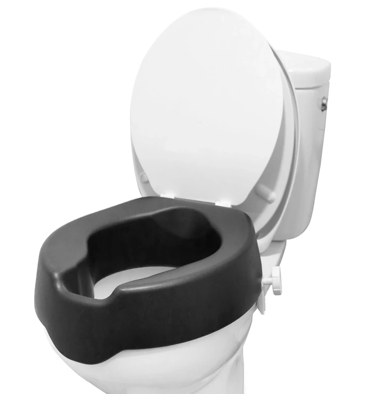 KMINA Soft Raised Toilet Seat 4 Inch (10 cm), Padded Seat and Lid, Disabled and Post Surgery Recovery, Fits Standard Toilets