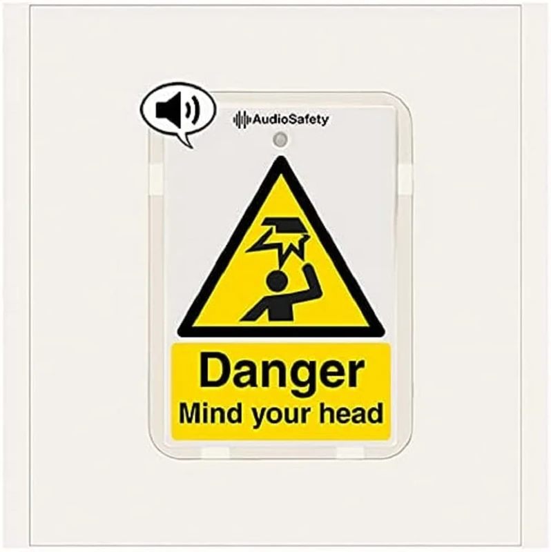 V Safety Danger - Mind Your Head - Talking Safety Sign - 225x336mm - 1mm Rigid Plastic