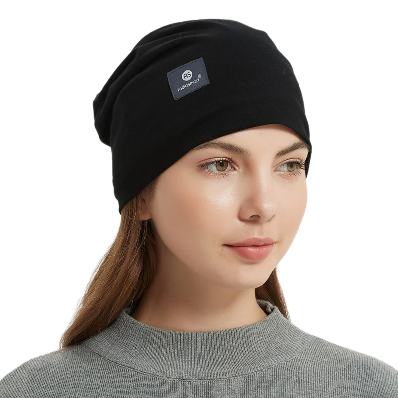 Radia Smart EMF Protection Slouch Beanie, 5G Anti-Radiation, RF Shielding, WiFi Radiation Protection, Brain Coat, Black, L - Image 1