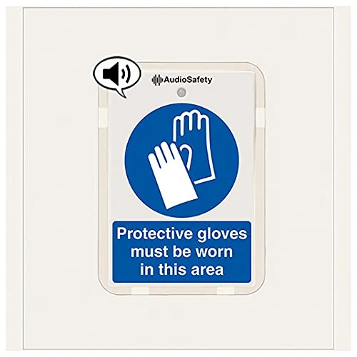V Safety Protective Gloves... - Talking Safety Sign - 225x336mm - 1mm Rigid Plastic