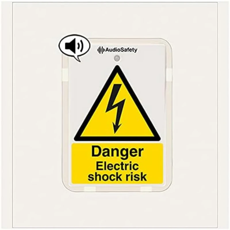Electric Shock Risk - Talking Safety Sign - 225x336mm - 1mm Rigid Plastic