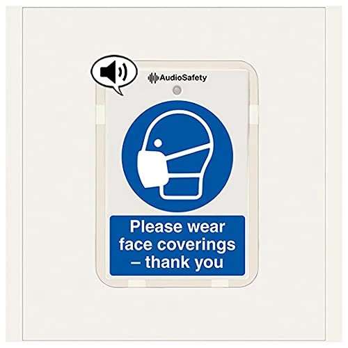 Please Wear Face Coverings - Talking Safety Sign - 225x336mm - 1mm Rigid Plastic