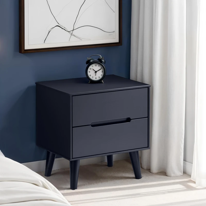 Julian Bowen Alicia 2 Drawer Bedside - Anthracite Bedsides