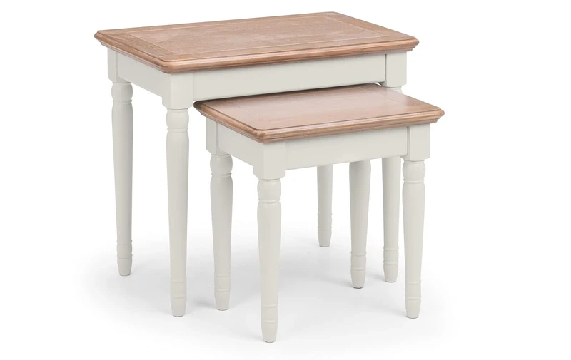Julian Bowen Provence Nest of Tables, Grey & Limed Oak