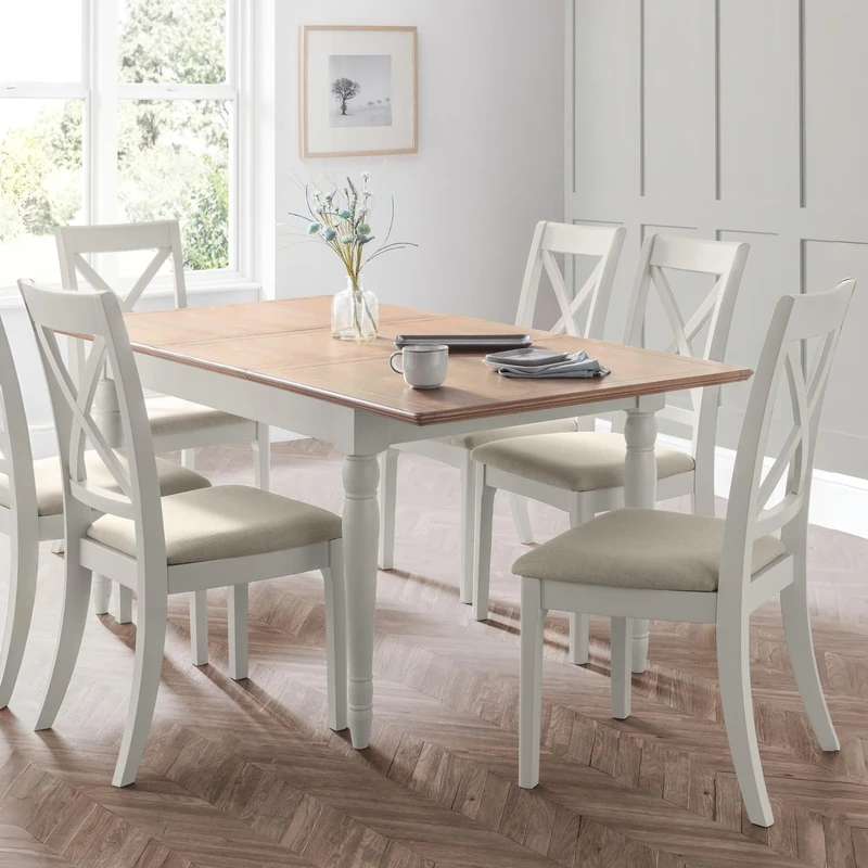 Julian Bowen Provence Extending Dining Table - Limed Oak/Grey Tables