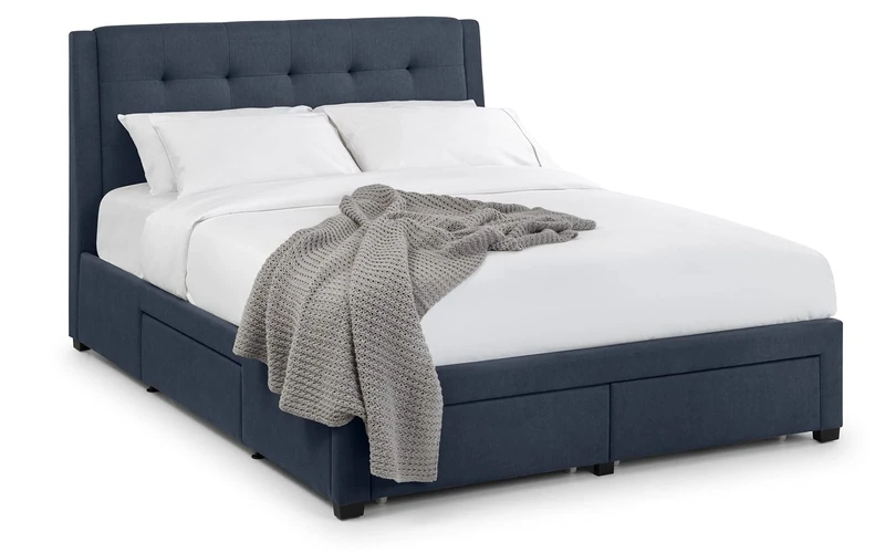 Julian Bowen Fullerton 4 Drawer Bed - Blue Fabric Beds