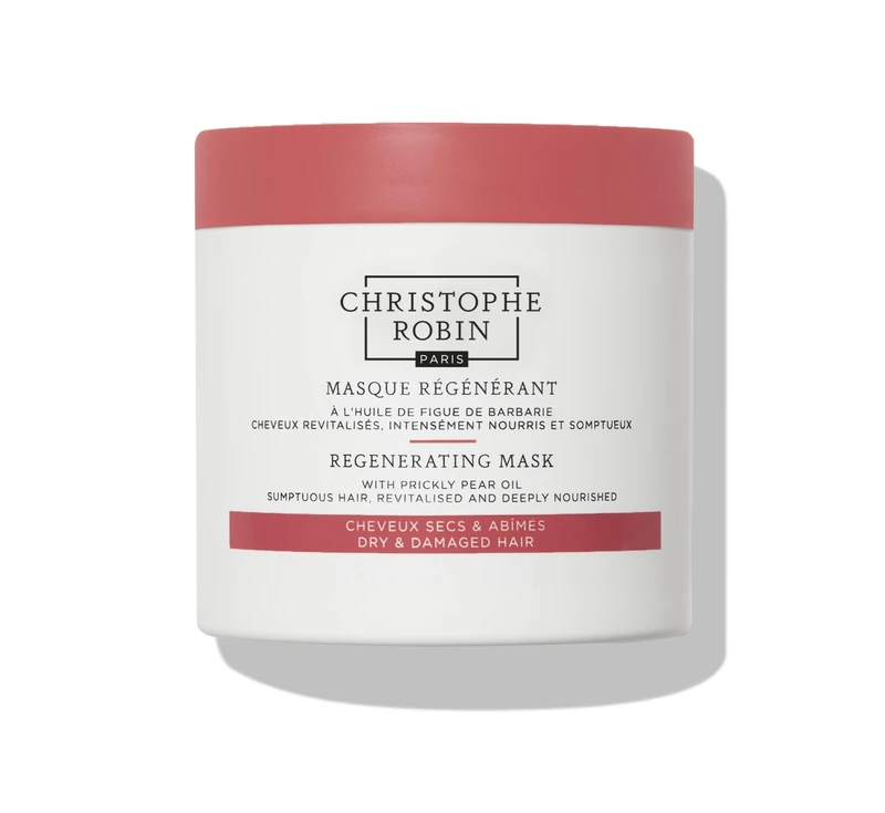 Christophe Robin Regenerating Mask with Prickly Pear Oil 250ml – 97% Natural Nourishing Treatment with Prickly Pear Oil & Ceramides – Restores Dry, Damaged & Chemically Treated Hair - Image 1