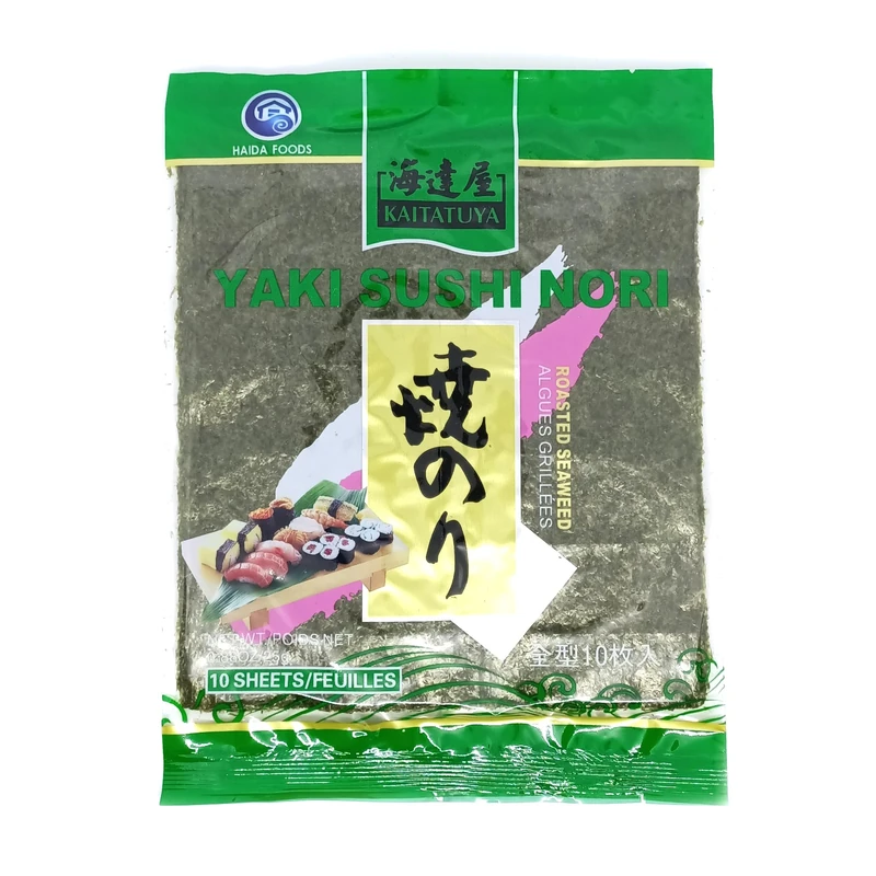 Kaitatuya Roasted Seaweed Green Full Size (Pack of 1, 10 Full Sheets) | Premium Japanese Nori | Crisp Texture & Rich Umami Flavour | Perfect for Sushi, Hand Rolls, Onigiri & Snacks