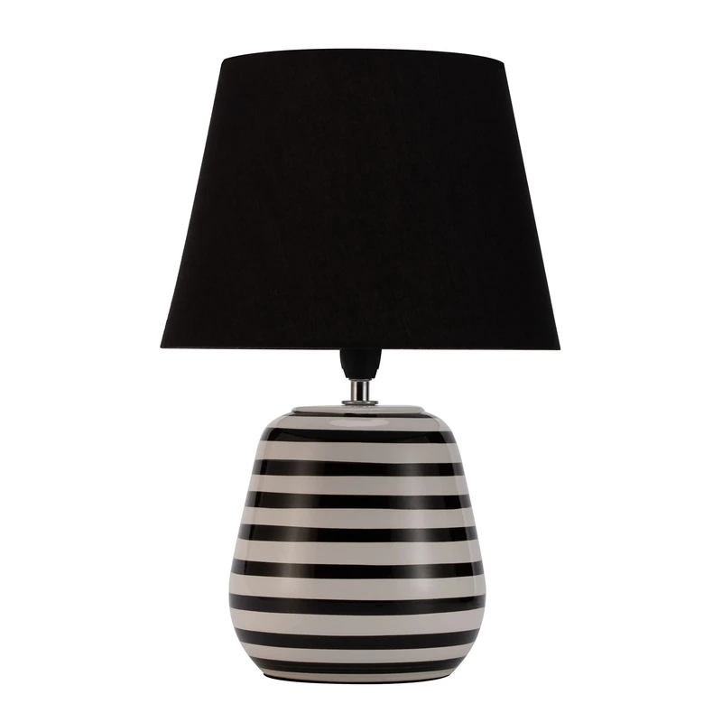 Pauleen 48214 Poser Dressy Sparkle Max. 20 Watt Handmade Black, White Bedside Lamp Natural Look Fabric, Ceramic E14, Table
