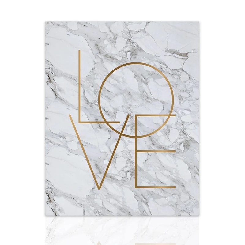 Declea Home Decor Marble Effect Love Amore Ready to Hang Modern Pictures Interior Decoration Canvas Art