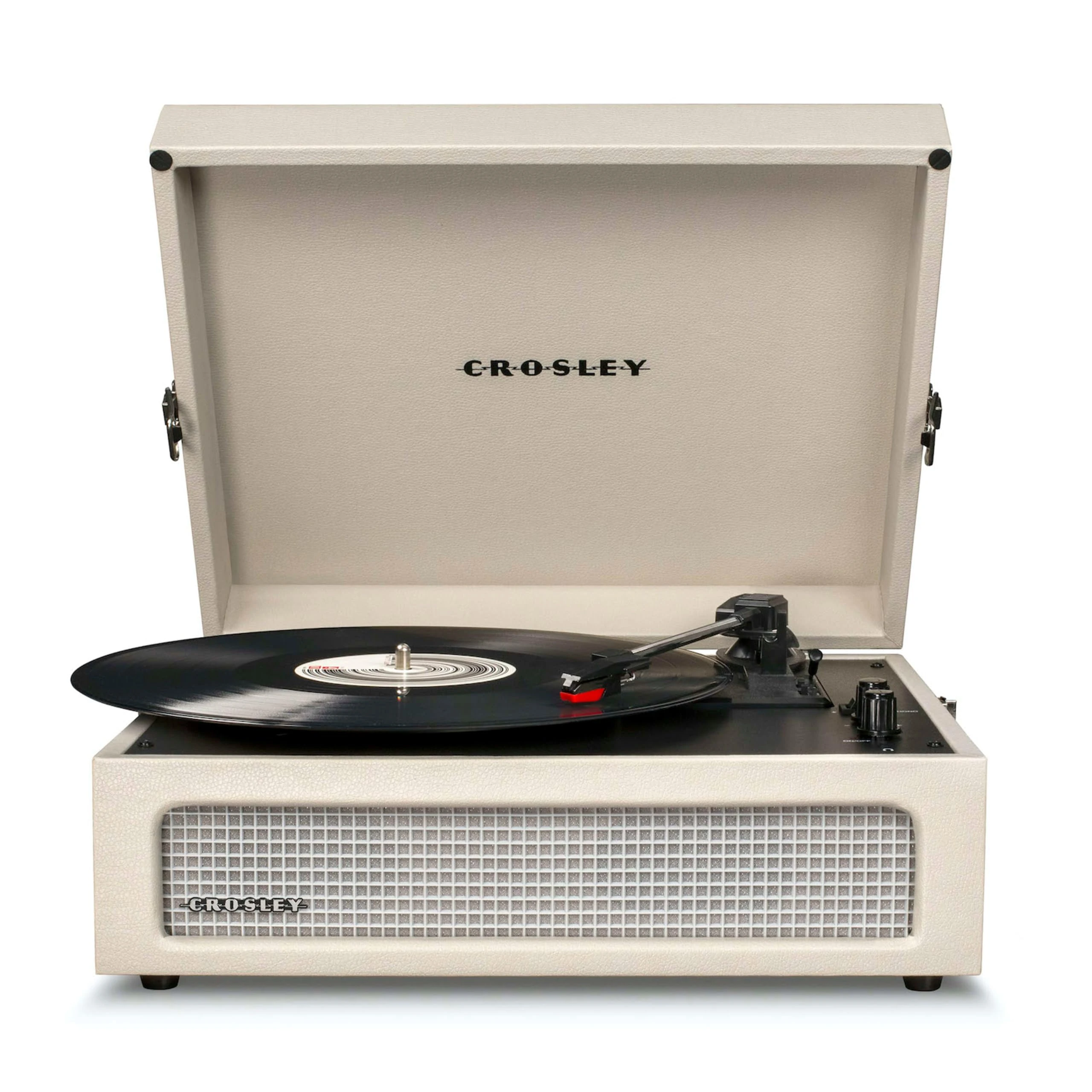 Crosley Voyager Portable Turntable - Bluetooth Record Player, 3-Speed Suitcase Vinyl Player, Home Turntables for Vinyl Records, Built in Stereo Speakers & Bluetooth Receiver, AUX Input, Dune
