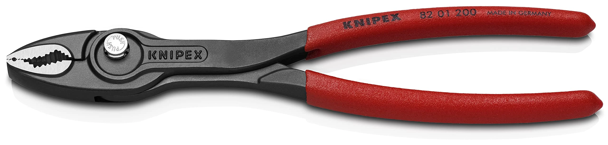 Knipex TwinGrip Slip Joint Pliers black atramentized, with non-slip plastic coating 200 mm 82 01 200 SB