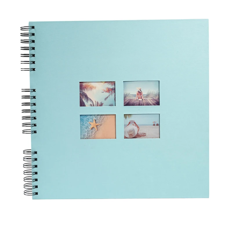 Exacompta - Ref 15114E - MILANO Spiralbound Photo Album (60 Pages) -32 x 32cmin Size, Holds 360 Photos, 250gsm Black Card Pages, FSC-Certified - Green Paper Cover