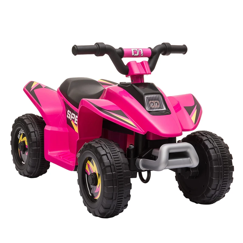 HOMCOM 6V Kids Electric Ride on Car All Terrain Vehicle Toy Quad Bike w/Forward Reverse Functions Toddlers for 18-36 Months Old Pink