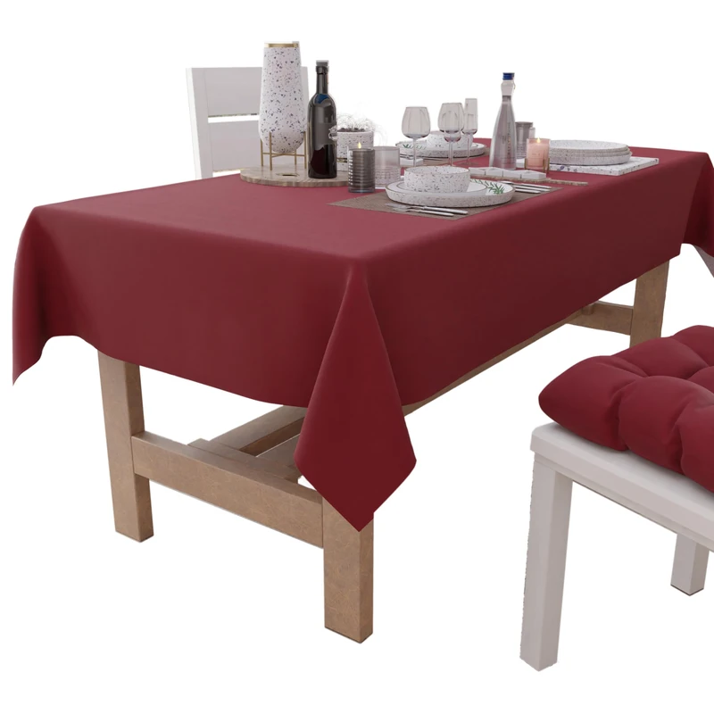 PETTI Artigiani Italiani - Rectangular Tablecloth, Elegant Tablecloth, Plain Cotton Tablecloth, Kitchen Table Cover, Bordeaux Tablecloth X24 Seater (140 x 450 cm), 100% Made in Italy