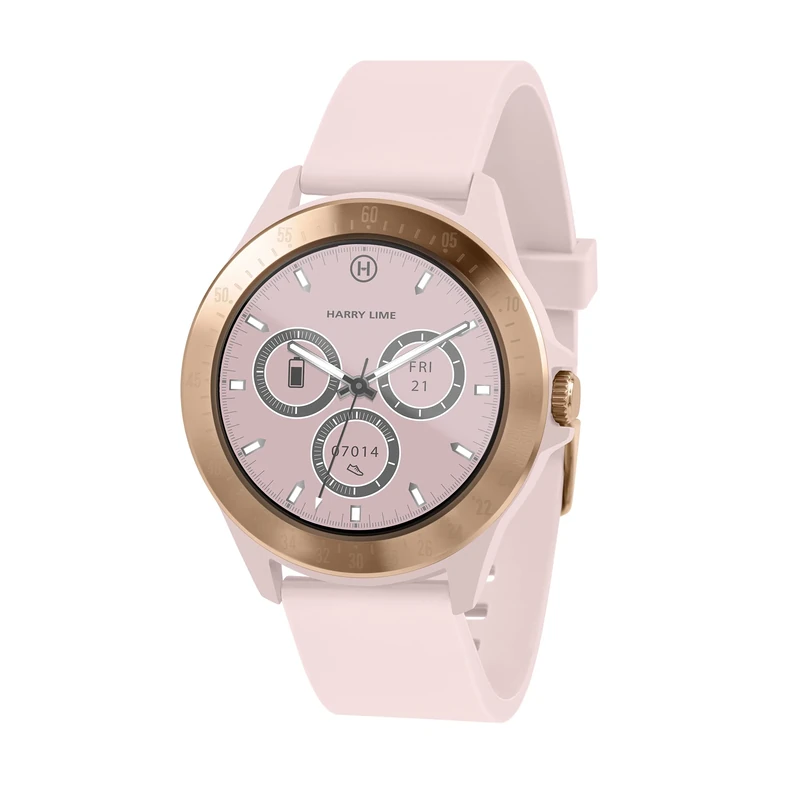 Harry Lime Fashion Smart Watch in Pink with Rose Gold Colour Bezel - Image 1