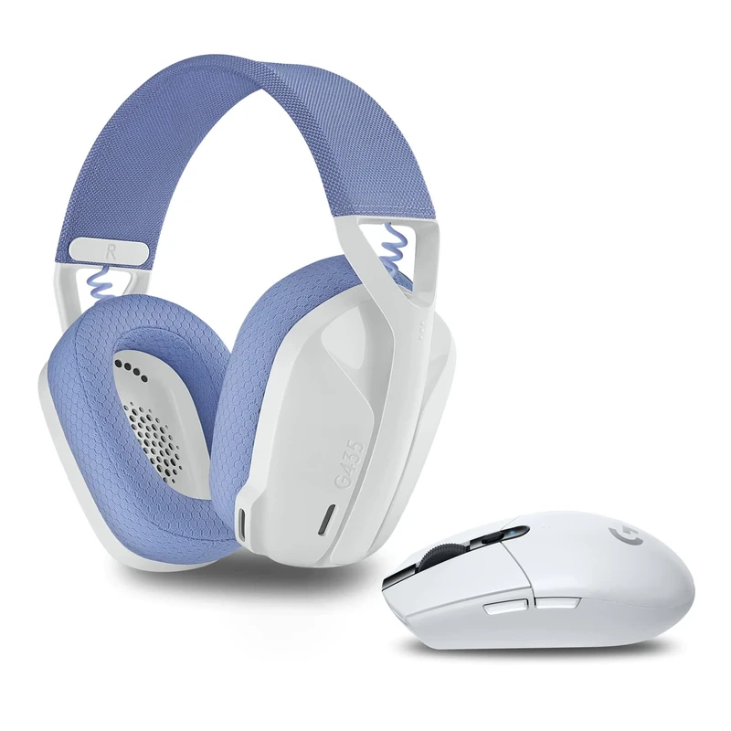 Logitech G305 LIGHTSPEED Wireless Gaming Mouse + 1 of Logitech G435 LIGHTSPEED & Bluetooth Wireless Gaming Headset, White