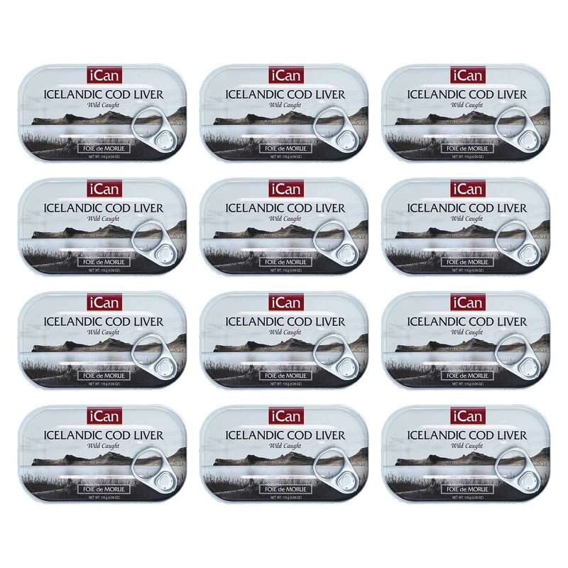Cod Liver in Natural Oil | 115g tinned with Oil | 100% Natural from Wild Cod x12 - Image 1