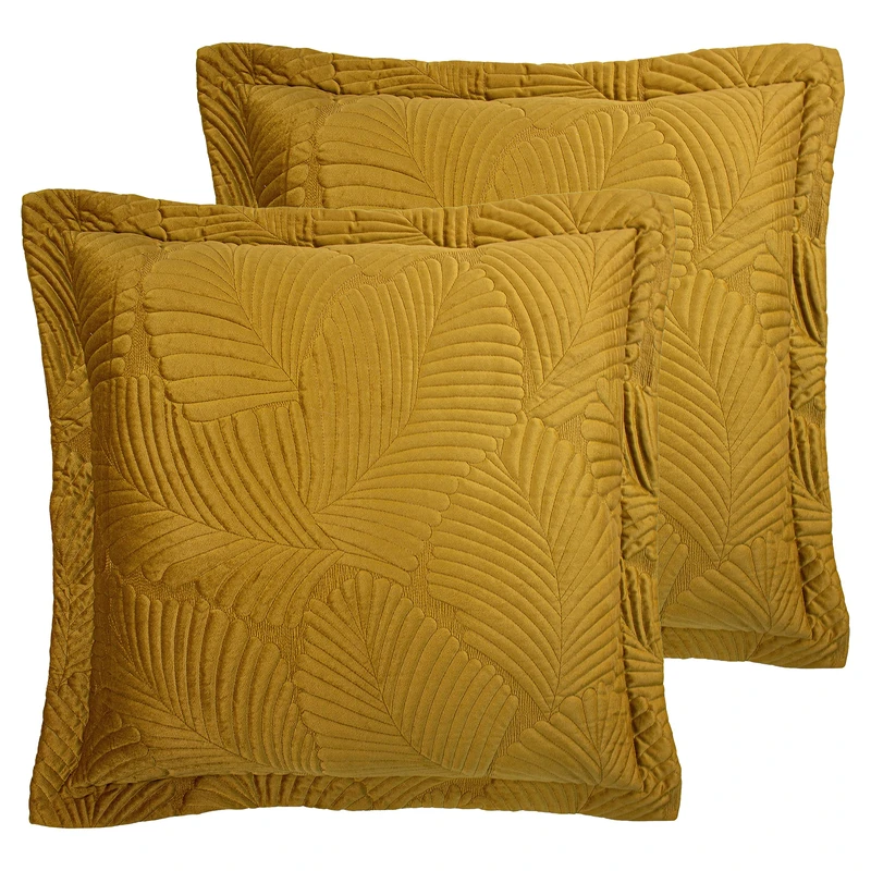 Paoletti Palmeria Polyester Filled Cushions (Twin Pack), Gold, 60 x 60cm,K2-PALMERI/HF4/GLD