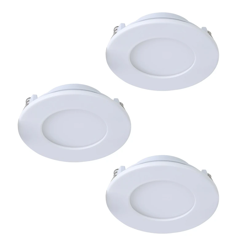 Eglo Connect.z Set of 3 Smart Home LED Bathroom spotlights Fueva-Z, Flat spot Lights for Ceiling, Ø 3.3 inches, ZigBee, app and Voice Control, Warm – Cool White, dimmable, White, IP44