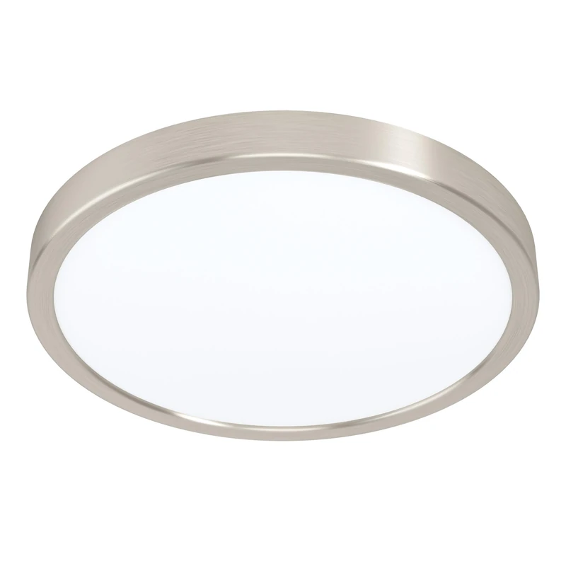 Eglo Connect.z Smart Home LED Ceiling Light Fueva-Z, Ø 11 inches, Zigbee Bathroom Lighting, app and Voice Control, White tunable Lights (Warm - Cool White), Nickel-matt, IP44