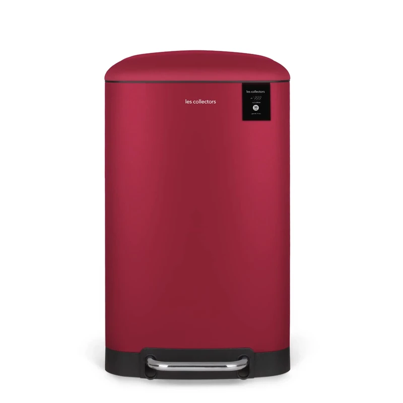 Les Collectors Stainless steel pedal bin n°722, Capacity 30 L, Compact, Practical, Removable inner bin, Design, Durable, Silent lid closure, Red