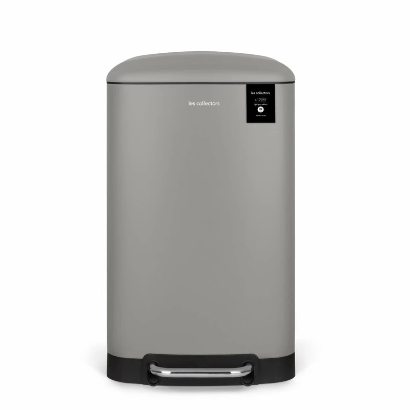 Les Collectors Pedal cosmetics bin Stainless steel n°725, Capacity 30 L, Compact, Practical, Removable inner bin, Design, Heavy-duty, Quiet lid closure, Light Grey