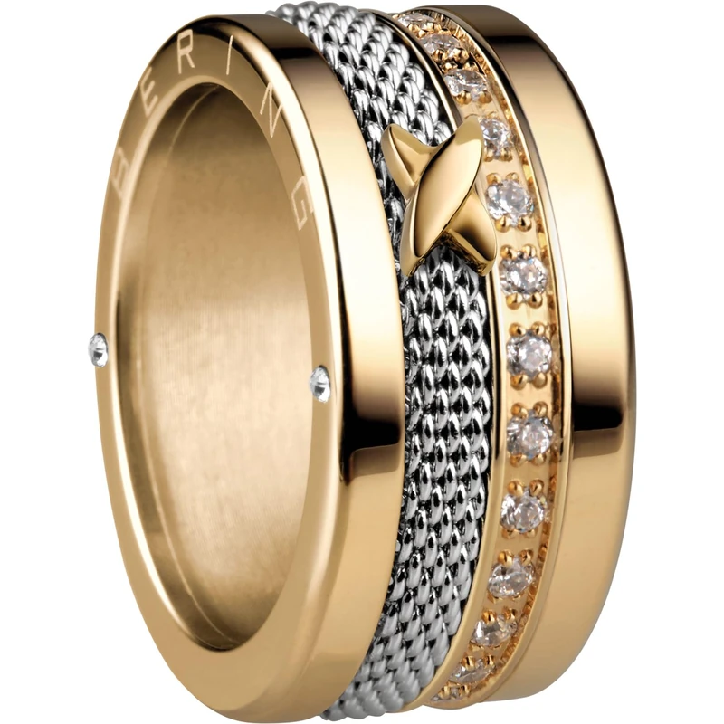 BERING Exchangeable Ring Combination for Women in Gold and Silver with the Distinctive Twist and Change System, Memel