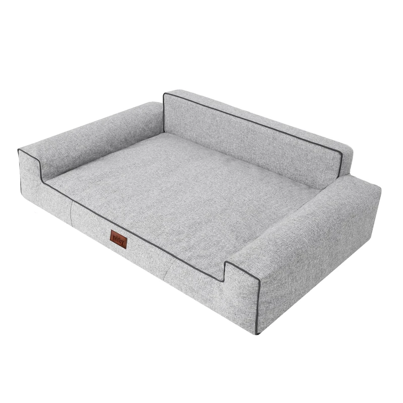 HOBBYGARDEN Dog Bed Cushion Pet Bed Dog Sofa Dog Couch Lounger Sofa Dog Basket Pet Bed Soft Ash 98 x 66 cm